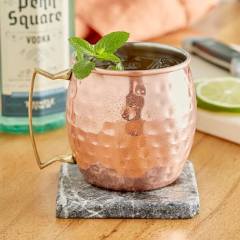 Acopa Alchemy 18 oz. Hammered Copper Moscow Mule Mug - 12/Pack