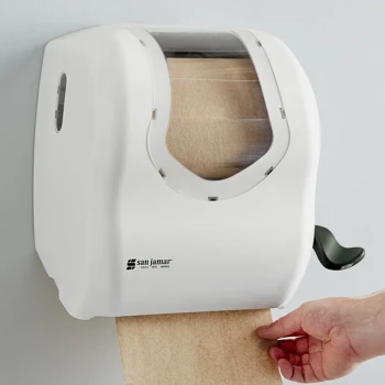 San Jamar T970WHCL Summit Lever Roll Towel Dispenser - White / Clear