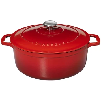 Chasseur 6.44 Qt. Ruby Red Enameled Cast Iron Dutch Oven by Arc Cardinal FN428