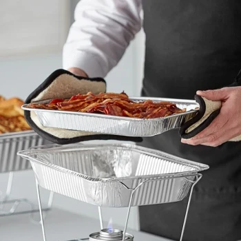 Choice Half Size Foil Steam Table Pan Shallow 1 1/2" Depth - 100/Case