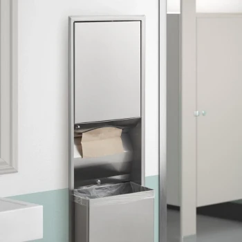 Bobrick B-3944 ClassicSeries Recessed Convertible Rectangular Paper Towel Dispenser / Trash Can
