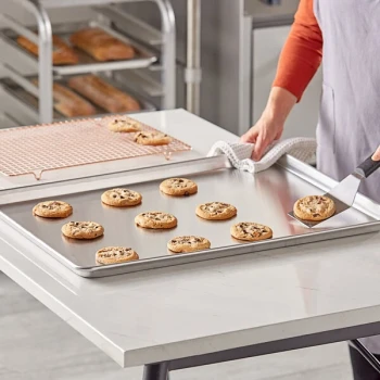 Baker's Lane USA Full Size 18 Gauge 18 inch x 26 inch Wire in Rim Aluminum Bun / Sheet Pan