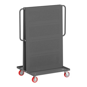 Valley Craft 57" x 30" x 62" Gray Double-Sided A-Frame Tool Cart with Pegboards F89546 - 1,000 lb. Capacity