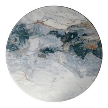 Superior Surfaces 24" Customizable Round Tuxedo Faux Marble Eased Edge Indoor Table Top