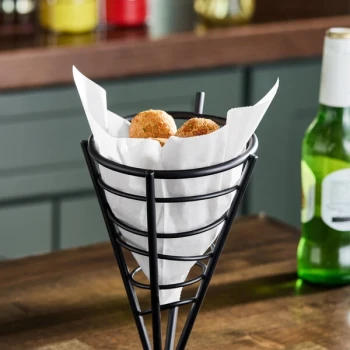 GET Enterprises 6" x 5 1/2" White Double Open Bag / Cone Basket Liner - 2,000/Case