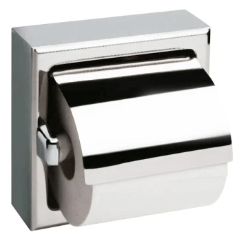 Bobrick B-66997 Surface-Mounted Toilet Tissue Dispenser with Stainless Steel Hood and Satin Finish