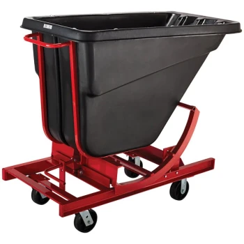 Rubbermaid® FG105443BLA Black 0.5 Cubic Yard Self Dumping Hopper with 6" Casters (750 lb.)