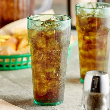 Choice 14 oz. Green Plastic Paneled Tumbler - 12/Pack