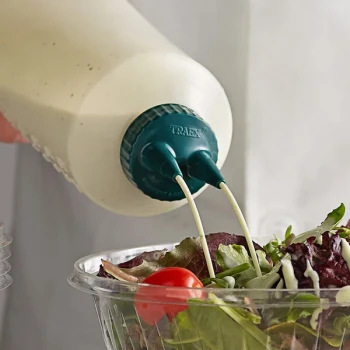 Vollrath 2224-13191 Traex® Color-Mate™ 24 oz. Clear Twin Tip™ Standard Squeeze Bottle with Vista Green Cap