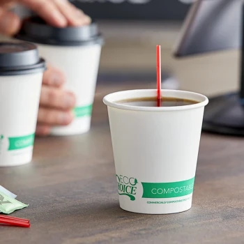 EcoChoice 10 oz. White Compostable Paper Hot Cup - 50/Pack