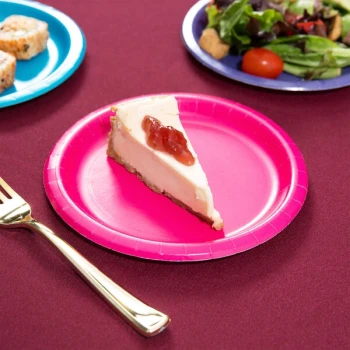 Creative Converting 79177B 7" Hot Magenta Pink Paper Plate - 24/Pack