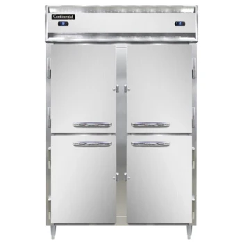 Continental Refrigerator D2RFNHD 52" Solid Half Door Dual Temperature Reach-In Refrigerator/Freezer