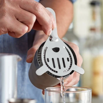 American Metalcraft S208 5 1/2" Stainless Steel Two-Prong Bar Strainer