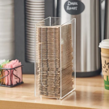 ServSense Clear Countertop Coffee Sleeve Organizer - 3 1/4" x 8 1/2" x 5 1/2"