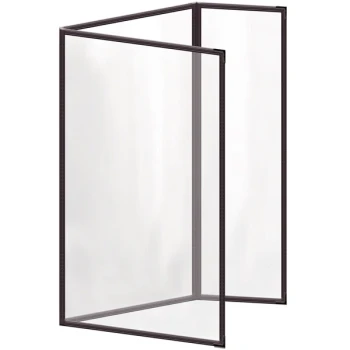 H. Risch, Inc. TEDQ Deluxe Sewn 8 1/2" x 14" Brown 6 View Menu Cover with Black Smooth Corners and Glossy Finish