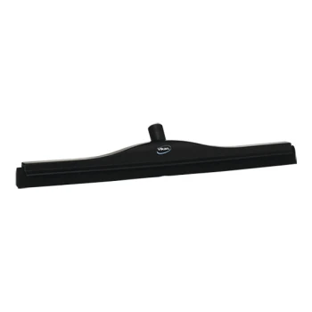 Vikan 77549 23 5/8" Black Double Foam Rubber Floor Squeegee with Plastic Frame