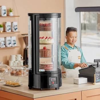 Avantco CRR-2-HCB Black Countertop Rotating Refrigerated Cake Display