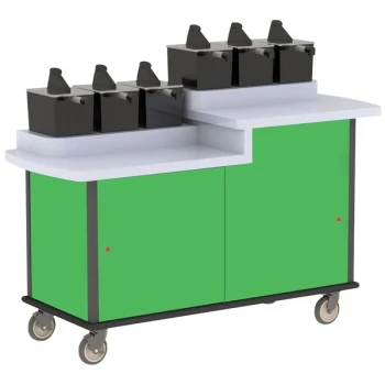 Lakeside 70550G Green Condi-Express 6 Pump Dual Height Condiment Cart