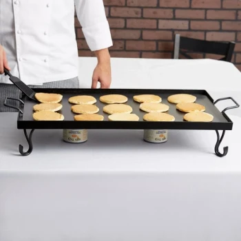 American Metalcraft GS27 Full Size Wrought Iron Griddle with Stand