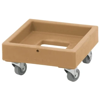 Cambro CD1313157 250 lb. Coffee Beige Camdolly Milk Crate Dolly