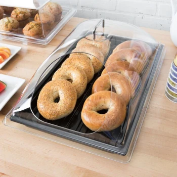 Sample and Display Tray Kit with Black Polycarbonate Tray and End Cut Cover - 12" x 20"