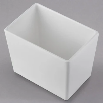 TableCraft CW5022W Simple Solutions 1/9 Size White Cast Aluminum Deep Straight Sided Bowl - 5" Deep