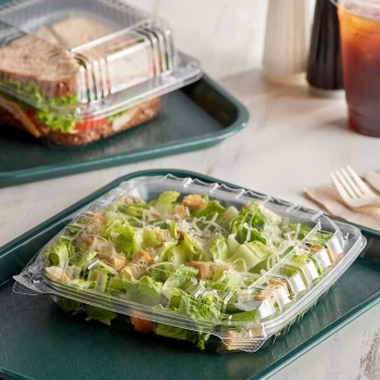 Dart C89PST1 ClearSeal 8 5/16" x 8 5/16" x 2" Hinged Lid Shallow Plastic Container - 250/Case