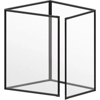 H. Risch, Inc. TETQ Deluxe Sewn 8 1/2" x 11" Black 8 View Foldout Vinyl Menu Cover with Black Smooth Corners and Matte Finish