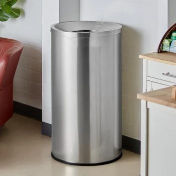 Lancaster Table & Seating 45 Gallon Stainless Steel Round Decorative Trash Can