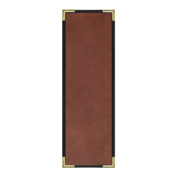 H. Risch, Inc. 4 1/4" x 14" Brown Tuxedo Leather Customizable 1 View Menu Cover with Interior Pocket
