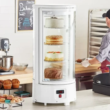 Avantco CRR-2-HCW White Countertop Rotating Refrigerated Cake Display