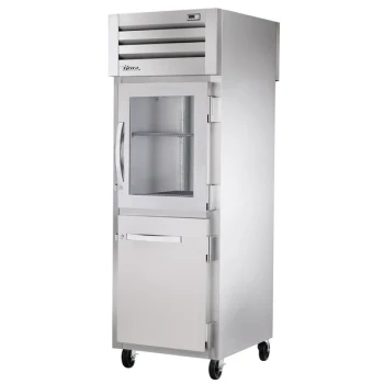 True STA1RPT-1HG/1HS-1S-HC Spec Series 27 1/2" Half Glass / Solid Front, Solid Back Door Pass-Through Refrigerator