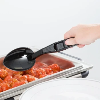 Cambro SPO11CW 11" Black Camwear® Solid Salad Bar / Buffet Spoon