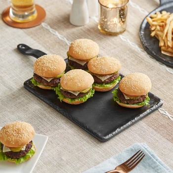 Acopa 9 1/2" x 7" Faux Slate Melamine Serving Board with 5" Handle