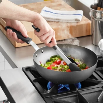 Vollrath 11" Carbon Steel Stir Fry Pan with Black Silicone Handle 592149