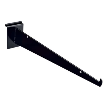 10" Black Steel Shelf Bracket for Slatwall Shelves