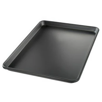 Chicago Metallic 40954 BAKALON Half Size 14 Gauge Glazed 12 7/8 inch x 17 3/4 inch Sanitary Open Bead/Semi-Curled Rim Aluminum Sheet / Bun Pan