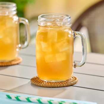 Libbey 97084 16 oz. Customizable Drinking Jar / Mason Jar with Handle - 12/Case