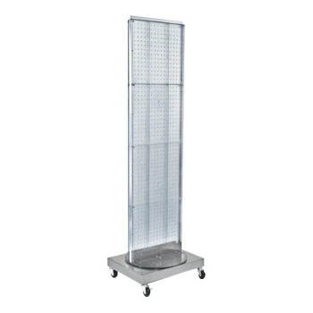 Azar Displays 20" x 16" x 66 13/16" Clear High-Impact Styrene 2-Sided Pegboard Mobile Spinner Floor Display 700253-CLR