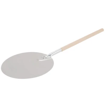 American Metalcraft 13 1/2" Aluminum Round Pizza Peel with 21 1/2" Wood Handle 17135