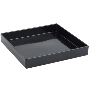 Bon Chef 9516S 48 oz. Black Sandstone Finish Cast Aluminum Straight Sided Square Bowl