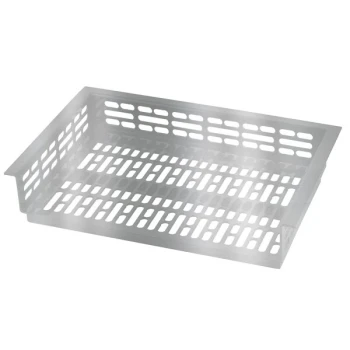 TableCraft CW1070BRA Simple Solutions 21 1/4" x 14 3/8" x 3" Brushed Aluminum Perforated Single Cold Well Drop-In Template