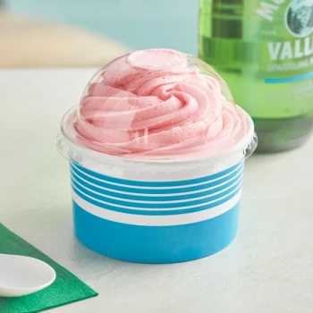 Choice 6 oz. Blue Paper Frozen Yogurt / Food Cup with Dome Lid - 50/Case