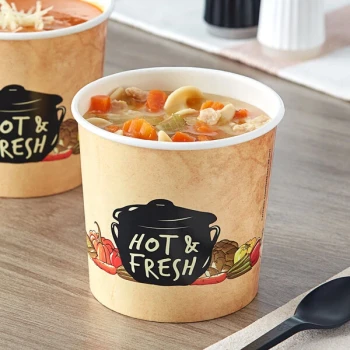 Choice 26 oz. Medley Double Poly-Coated Paper Soup / Hot Food Cup - 500/Case