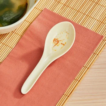Acopa Brassia 0.75 oz. Melamine Wonton Soup Spoon - 60/Case