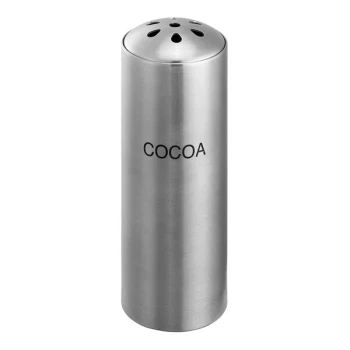 Service Ideas STC 6 oz. "Cocoa" Round Stainless Steel Shaker with Teardrop Hole Lid - 6/Case