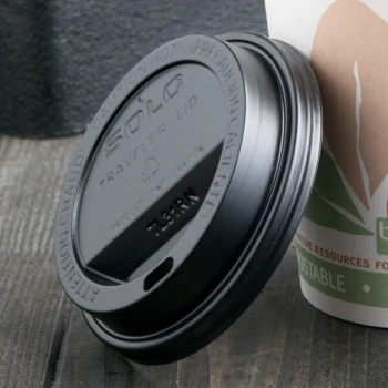 Solo TL31B2-0004 10 oz. Black Plastic Traveler Lid - 1,000/Case