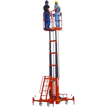 Ballymore MR-24-AC 500 lb. Two-Person Battery-Powered Hydraulic Telescoping Maintenance Lift with 36" x 28" Platform, 42" Guard Rails, and 30' Working Height - 120V AC