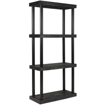SPC Industrial DuraShelf 36" x 16" x 75" Plastic Grid Top 4-Shelf System S3616x4