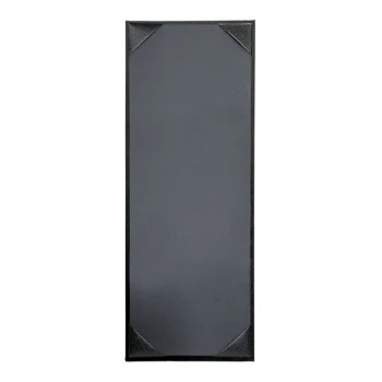 H. Risch, Inc. Oakmont 4 1/4" x 11" Black 1-Panel Menu Cover with Album Style Corners